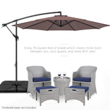 Best Choice Products 10ft Offset Hanging Outdoor Market Patio Umbrella w/ Easy Tilt Adjustment - Tan