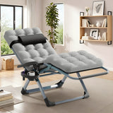 Naipo Zero Gravity Chair, Outdoor Foldable Padded Lounge Chair Recliner with Side Table, 353lbs Lounge Chair Sleep Relaxing, Winner