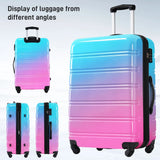 3 Piece Luggage Sets, Hard Shell Suitcase 20/24/28 Inches with TSA Lock and Spinner Wheels, Expandable Lightweight Travel Luggage for Men Women, Multicolor purple