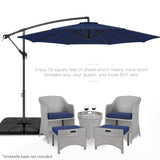 Best Choice Products 10ft Offset Hanging Outdoor Market Patio Umbrella w/ Easy Tilt Adjustment - Tan