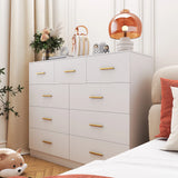Ktaxon 6 Drawer Double Dresser Wood Dresser Storage Cabinet Drawer Organizer Chest Of Drawers, White