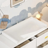 OXYLIFE 45" Baby Nursery Changing Table Dresser with 4 Drawers and Shelf for Nursery Room, White