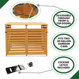 Hanover Outdoor 4.9 ft. x 4 ft. Wooden Trash Bin and Recyclables Storage Shed - HANWS0103-NAT
