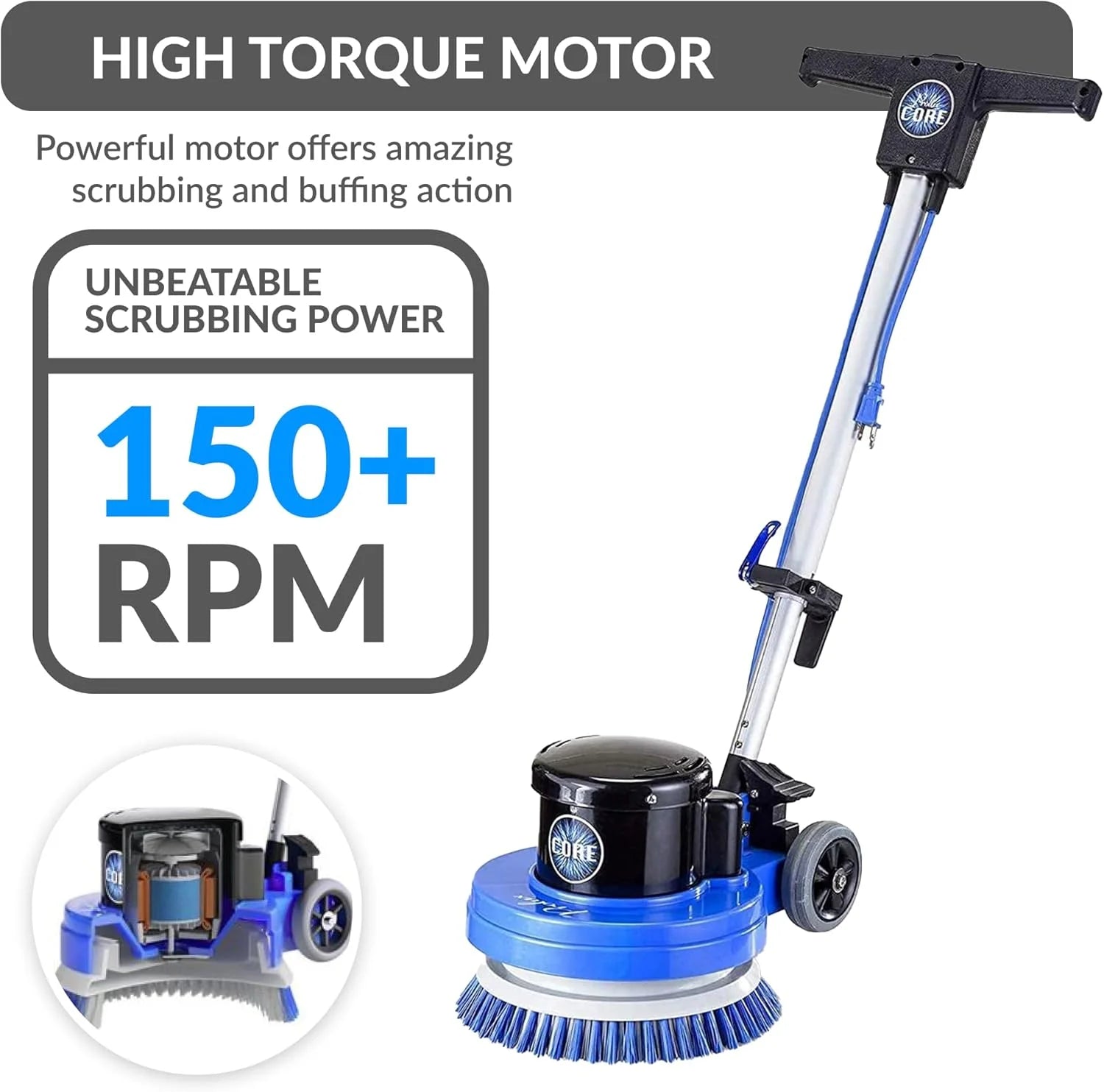 Prolux Core Heavy Duty Commercial Floor Polisher Buffer Scrubber Machine and 5 Pads