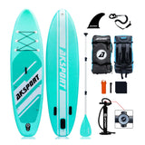 10'6" Inflatable All Around Stand up Paddle Board Kit, Mint Green