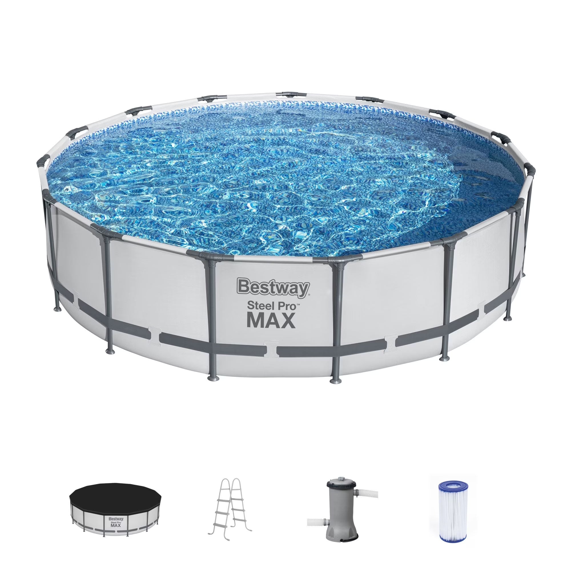 Steel Pro MAX 15' x 42" Round Above Ground Swimming Pool Set