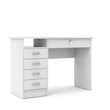 Tvilum Walden 5 Drawer Office Desk with 1 Locking Drawer for Adults, White