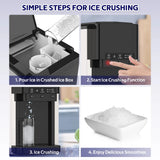 Advwin 3 in 1 Water Dispenser with Ice Maker Countertop, Bullet Ice, Crushed Ice, Water Cooler, 44Lbs/24H, 12 Ice Cube/6Min, Self-cleaning, 4Lbs Ice Storage, Home, Kitchen, Party, RV