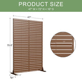 MAYEERTY 72*47" Outdoor Black Metal Privacy Panel Screen for Patio, Classic Louvered