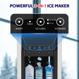 Advwin 3 in 1 Water Dispenser with Ice Maker Countertop, Bullet Ice, Crushed Ice, Water Cooler, 44Lbs/24H, 12 Ice Cube/6Min, Self-cleaning, 4Lbs Ice Storage, Home, Kitchen, Party, RV