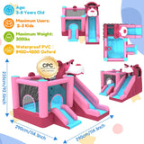 Mukidy 114''x 114'' x 92.5'' Inflatable Bounce Houses for Kids 3-10 with Blower Double Slide and Ball Pit/Indoor Bouncy House, PVC, Child, Teen, Toddler��Blue