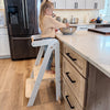 Foldable Toddler Kitchen Tower, Standing Tower for Kids Age 1.5-6 Years, White