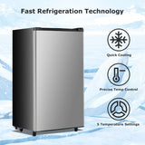Beddle Mini Fridge with Freezer 3.2 Cu.ft Small Refrigerator for Dorm Bedroom, Compact Refrigerators Single Door Adjustable Thermostat Low Noise,Silver