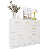 Ktaxon 6 Drawer Double Dresser Wood Dresser Storage Cabinet Drawer Organizer Chest Of Drawers, White