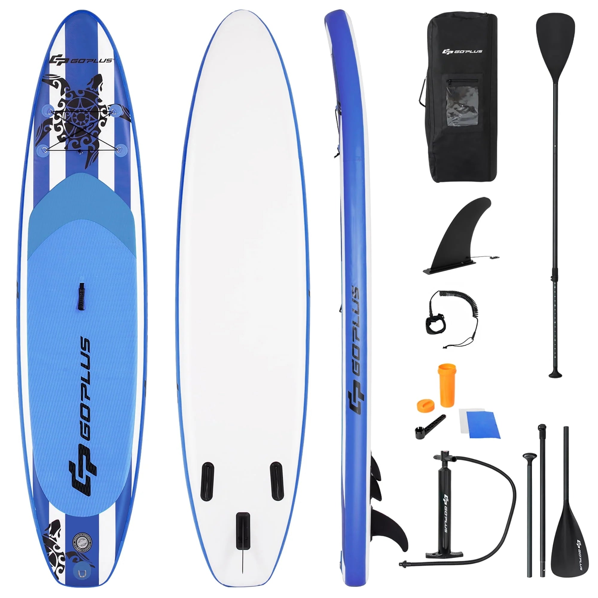 Goplus 11?Inflatable Stand Up Paddle Board SUP W/Carrying Bag Aluminum Paddle Navy