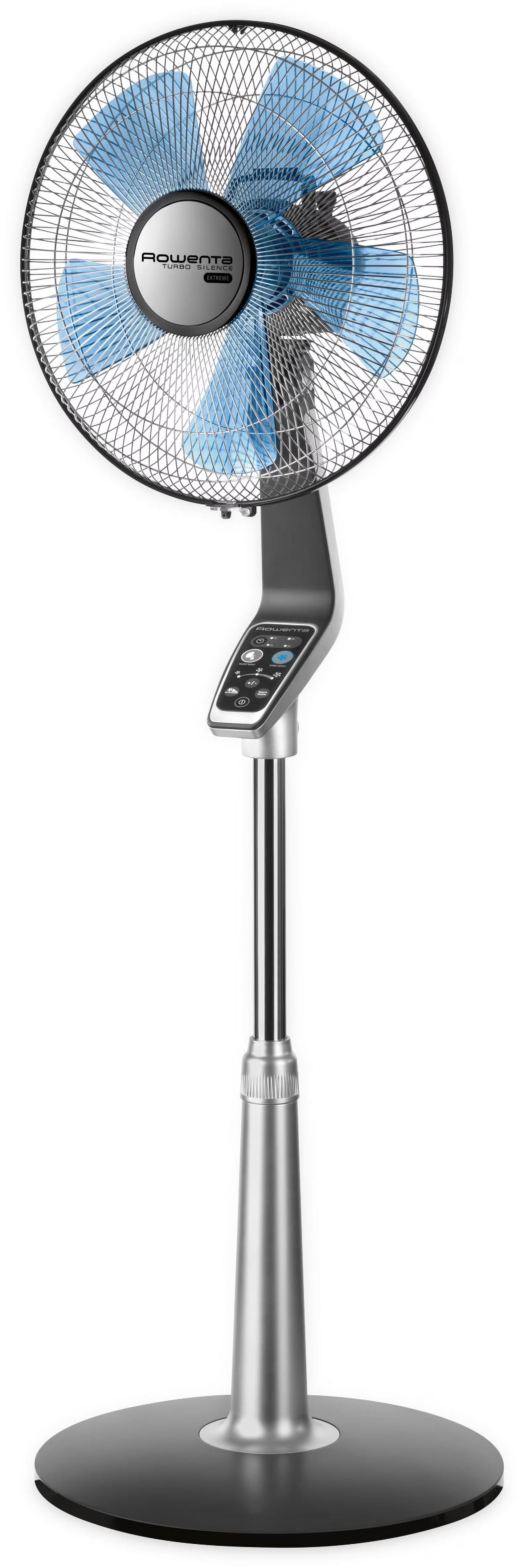 Turbo Silence Standing Floor Fan with Remote, 53 Inch, Portable, 5 Speeds, VU5670