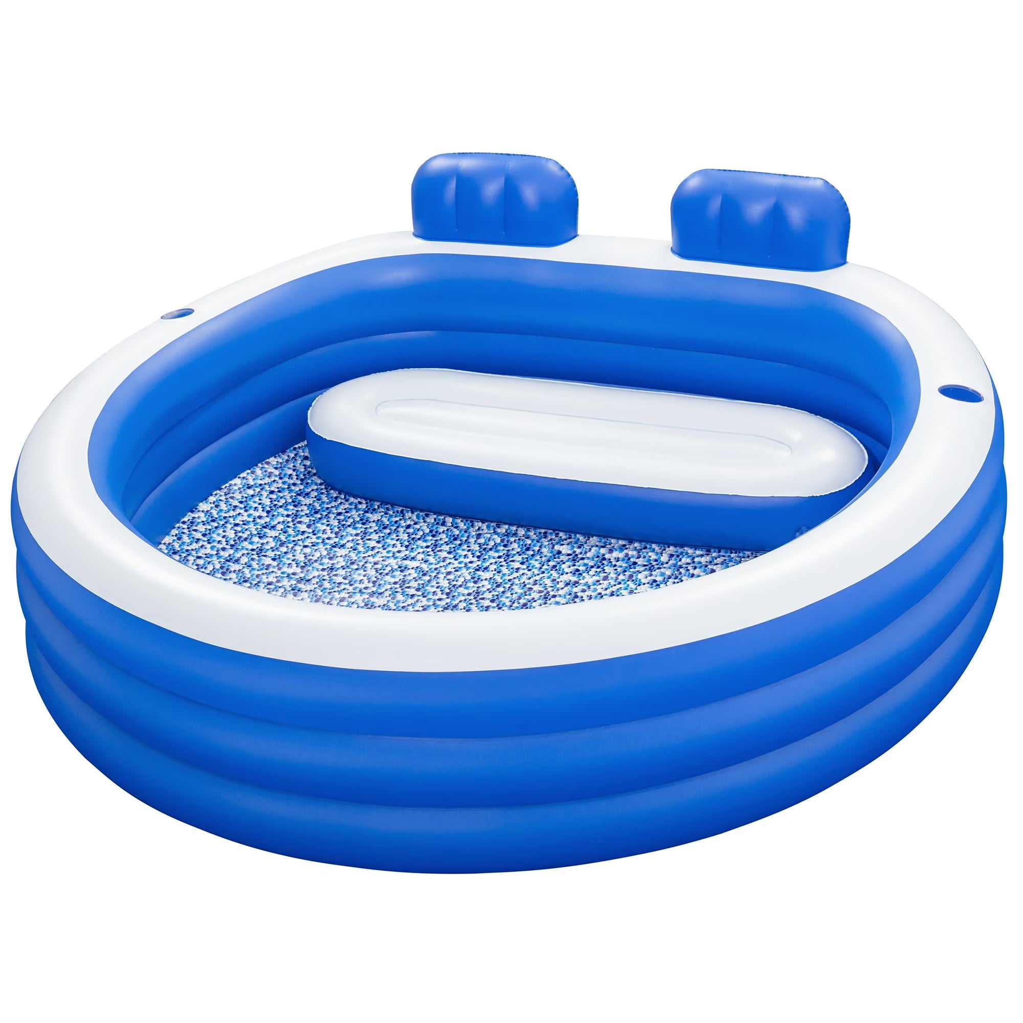 Splash Paradise Family Pool 7'7" x 7'2" x 31" - Inflatable, Blue & White, Bestway, 225 Gallon Capacity, Outdoor & Backyard, Bench Seat, Built-In Cupholders, Suitable For Children Ages 6+