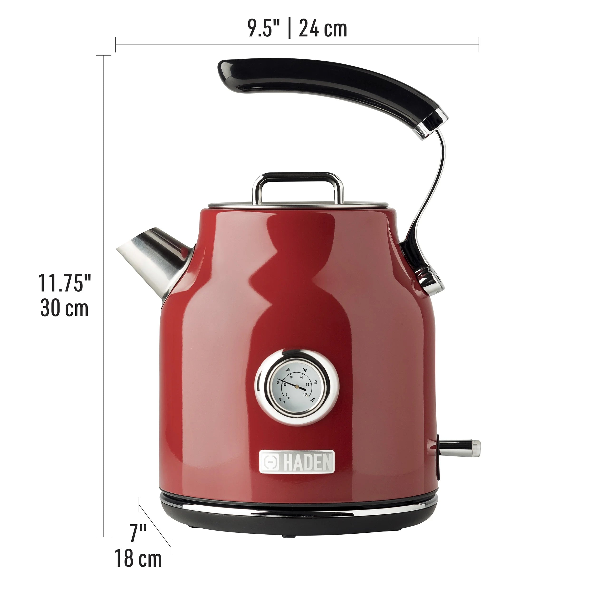 Haden Dorset 1.7 Liter Electric Water Kettle with Base, Putty & Chrome