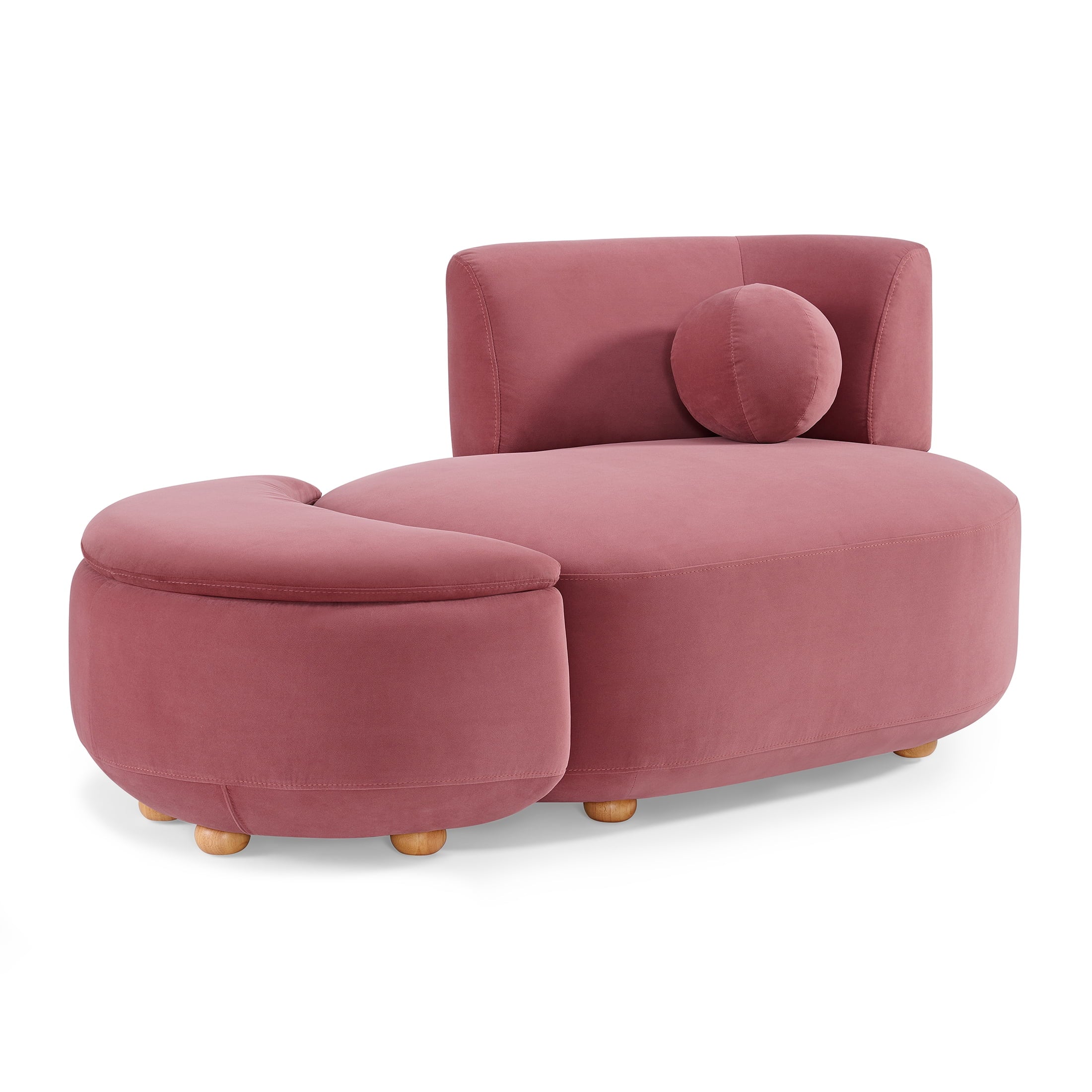 Better Homes & Gardens Juliet Modern Boucle Chaise & Storage Ottoman, Pearl