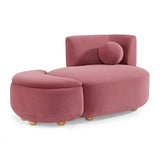 Better Homes & Gardens Juliet Modern Boucle Chaise & Storage Ottoman, Pearl