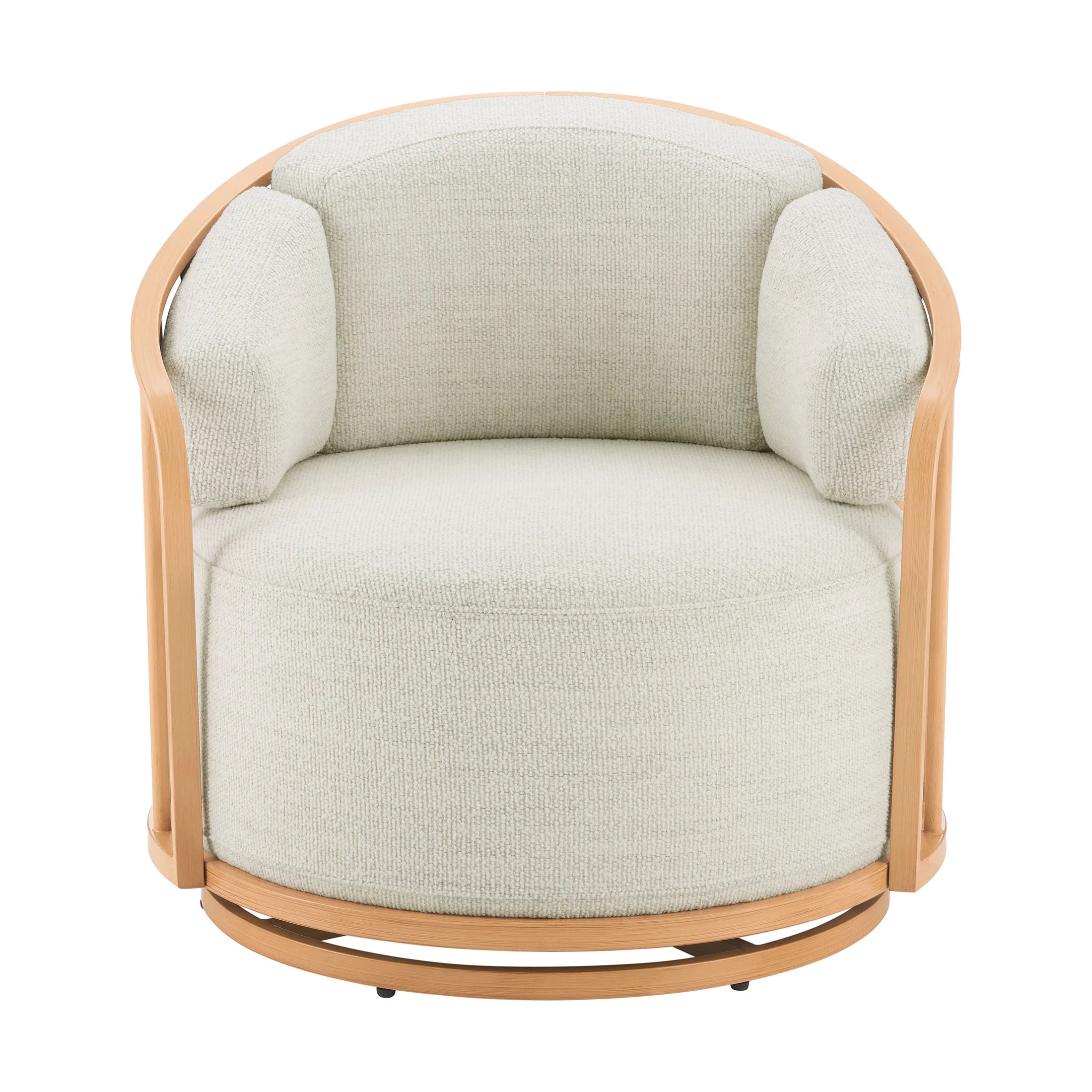 Better Homes & Gardens Lillian Swivel Birdcage Accent Chair, Cream Linen
