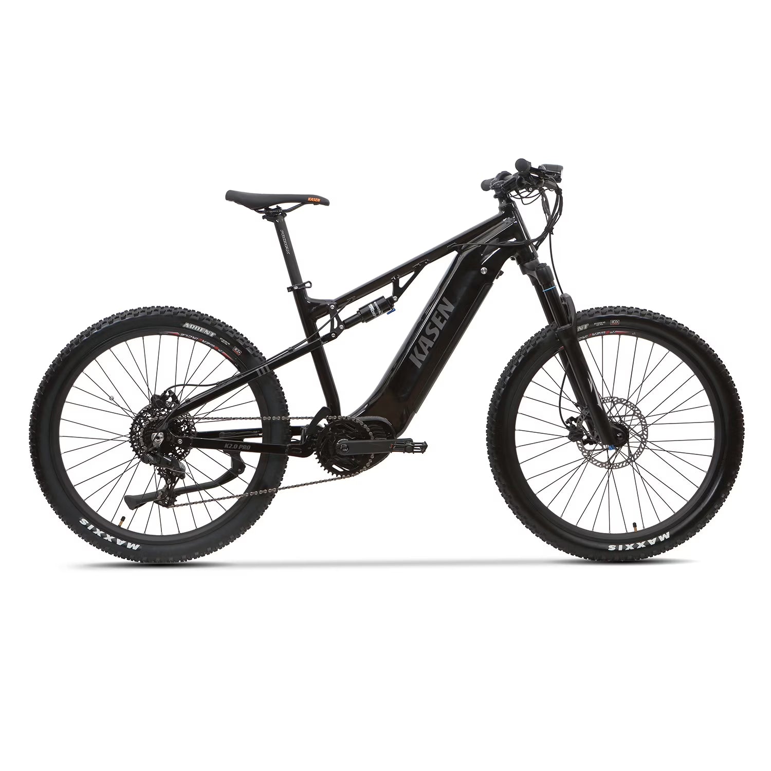 Kasen Electric Mountain Bike Mid-driven 500w 48v 15ah Full Suspension Throttle and Pedal Assist
