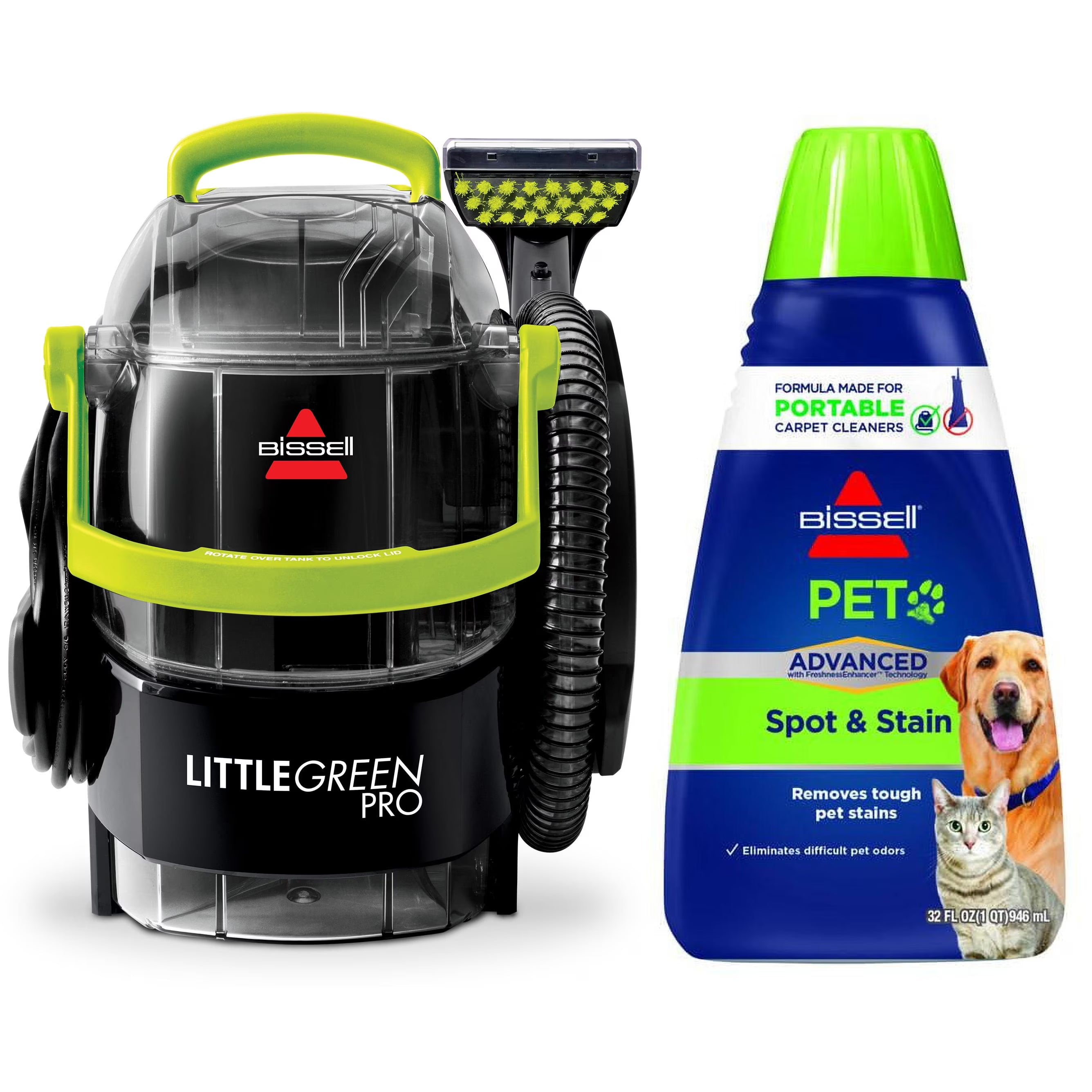 BISSELL Little Green Pro Portable Deep Cleaner, for Carpet, Upholstery, and Auto, Compact, Superior Suction, Professional Cleaning, StainProtect Technology, 2505