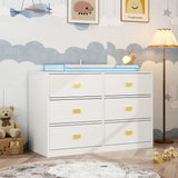 OXYLIFE 45" Baby Nursery Changing Table Dresser with 4 Drawers and Shelf for Nursery Room, White