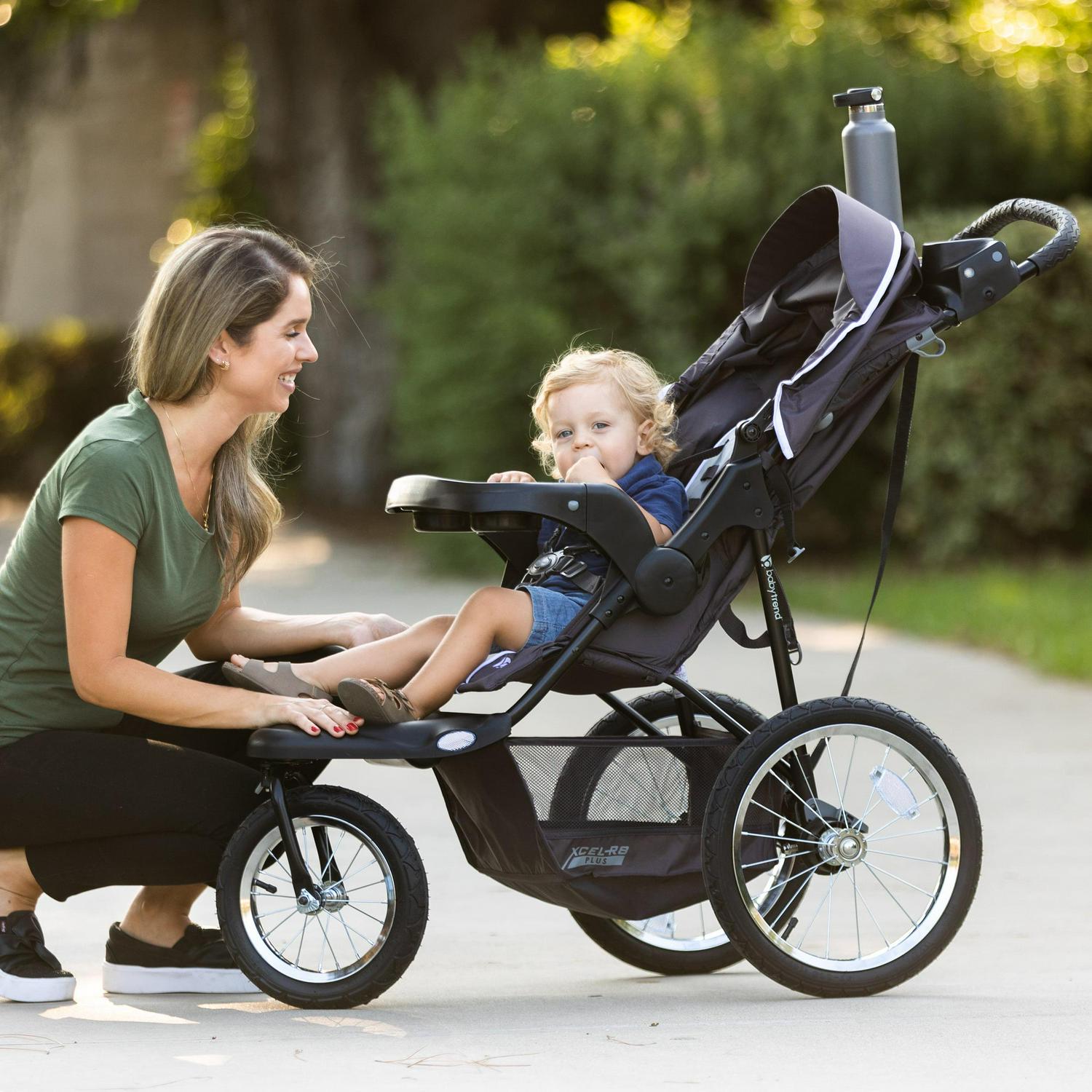 Baby Trend Xcel-R8 Plus Jogging Stroller with LED Lights. Liberty Grey