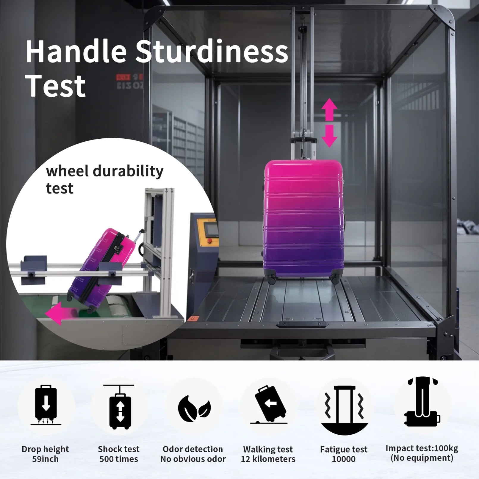 3 Piece Luggage Sets, Hard Shell Suitcase 20/24/28 Inches with TSA Lock and Spinner Wheels, Expandable Lightweight Travel Luggage for Men Women, Multicolor purple