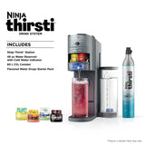 Ninja Thirsti Drink Maker, Still, Sparkling Custom Drink Kit, with CO2 Canister, Flavors, and 48 oz Reservoir