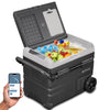 48 Qt Portable 12v Rolling Cooler with LED Touch Panel, Black