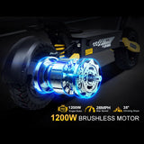 Off Road Electric Scooter for Adults, 1200W Motor Fast E Scooter, Up to 28MPH Top Speed & 20Miles Long Range, 11" Off-Road Tires, 330lbs MAX Load, Foldable