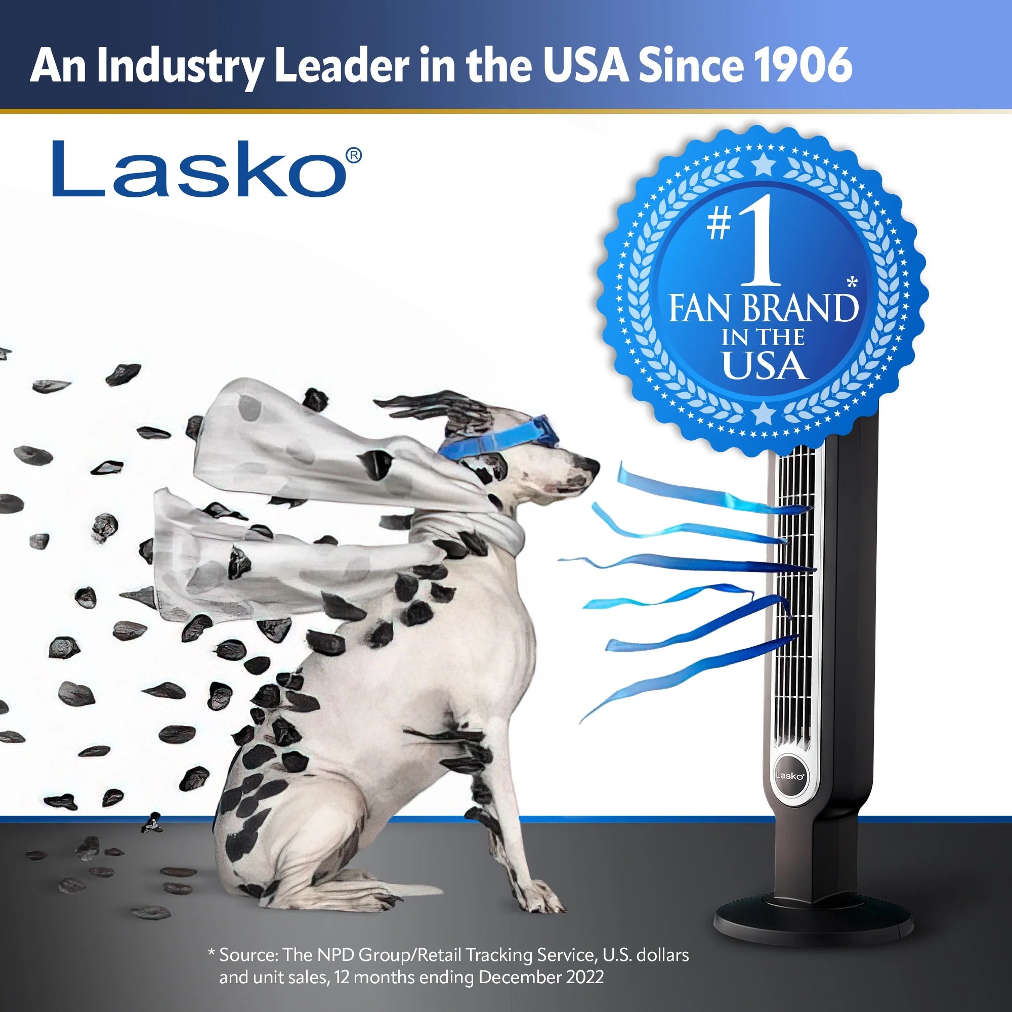 Lasko 38" 4-Speed Hybrid Oscillating Remote Controlled Tower Fan. Black, T38415