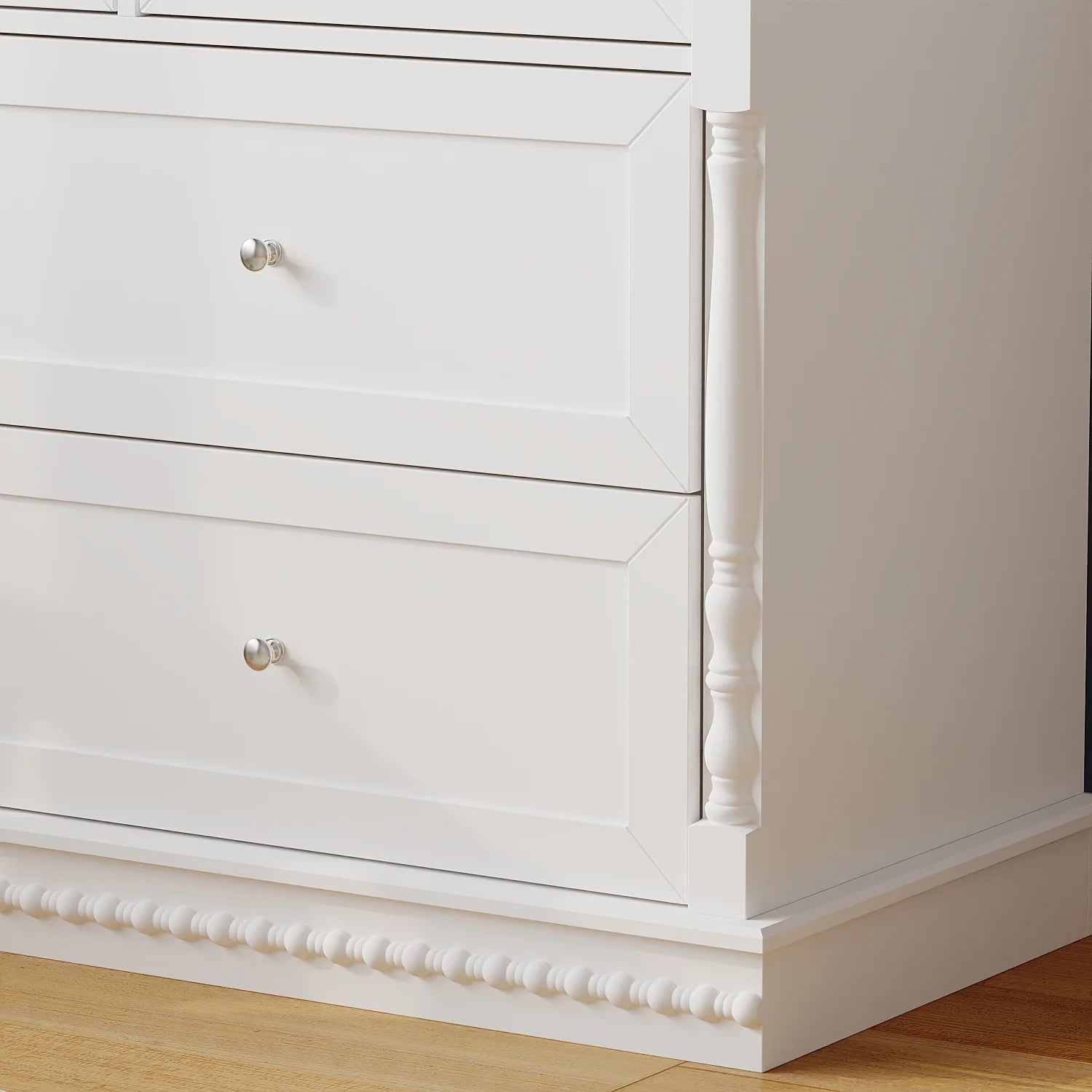 OXYLIFE 45" Baby Nursery Changing Table Dresser with 4 Drawers and Shelf for Nursery Room, White