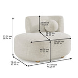 Better Homes & Gardens Juliet Modern Boucle Chaise & Storage Ottoman, Pearl