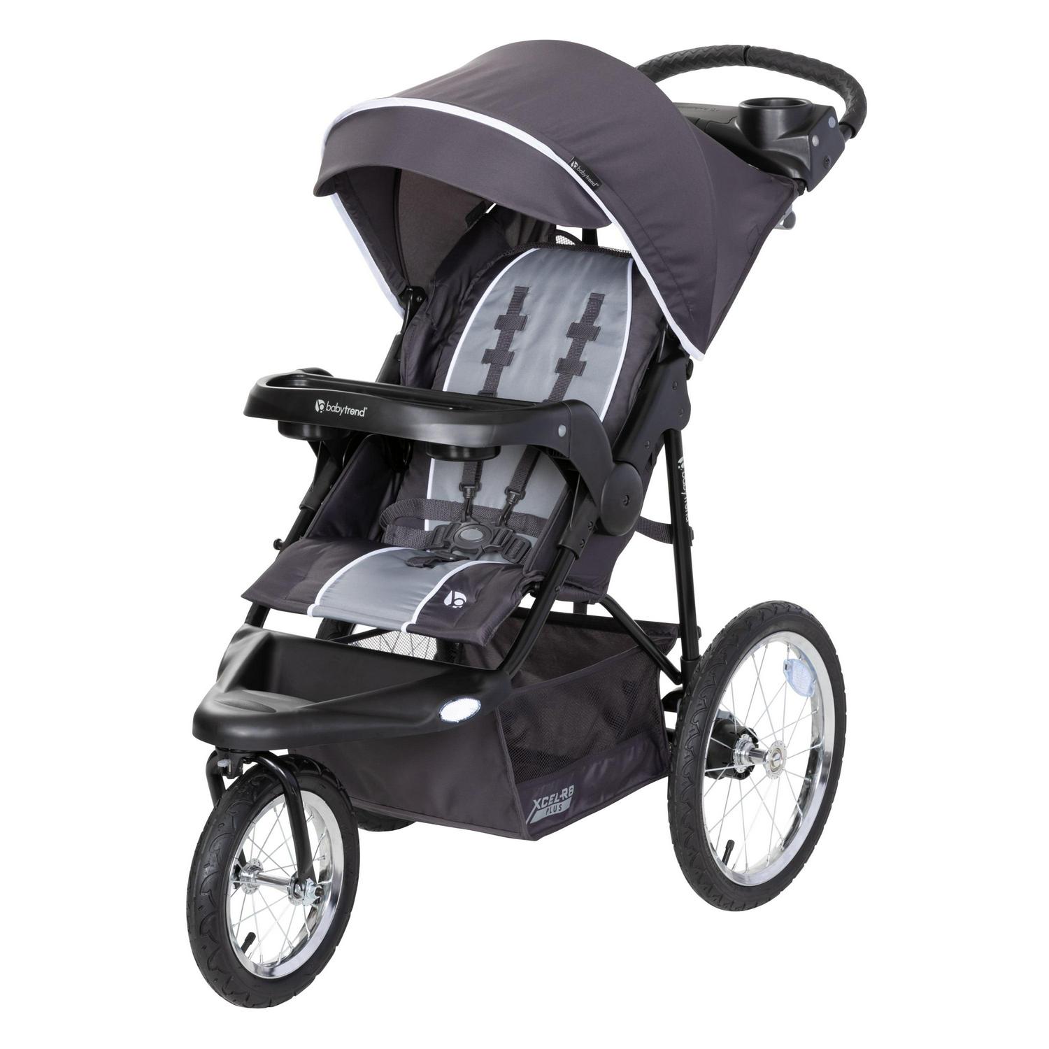 Baby Trend Xcel-R8 Plus Jogging Stroller with LED Lights. Liberty Grey