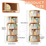 Rotating Bookshelf Tower, 4/5 Tier Circular Bookcase for Kids&Adults, Wood 360�� Floor Standing Book Storage Rack, Spinning Bookshelfs Tower for Classroom Playroom Study Bedroom