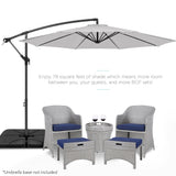 Best Choice Products 10ft Offset Hanging Outdoor Market Patio Umbrella w/ Easy Tilt Adjustment - Tan