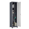 Marcree Slim Broom Storage Cabinet, Metal Cabinet with Shelves and Hanging Rod, 65" Utility Storage Cabinet with Locking Door, Tall Cleaning Storage Cabinet for Kitchen, Pantry, Office, Shop, Garage