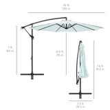 Best Choice Products 10ft Offset Hanging Outdoor Market Patio Umbrella w/ Easy Tilt Adjustment - Tan