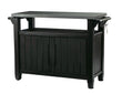 Keter Unity XL Resin Serving Station, All-Weather Plastic and Metal Grill, Storage and Prep Table, Graphite