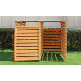 Hanover Outdoor 4.9 ft. x 4 ft. Wooden Trash Bin and Recyclables Storage Shed - HANWS0103-NAT