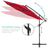 Best Choice Products 10ft Offset Hanging Outdoor Market Patio Umbrella w/ Easy Tilt Adjustment - Tan