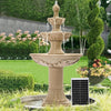 Italian Solar Water Fountains Outdoor Garden Decor - 48.4''H Fountain and Waterfall, Large Cascading Indoor Floor-Standing Resin Bubbler Fountain Features W/Pump for Patio, Backyard