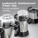 Hamilton Beach Professional 2.2 HP 120V Juicer Mixer Grinder with 3 Stainless Steel Jars, 1.5 Liters, Model 58770