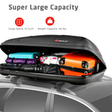 Goplus 14 Cubic Feet Cargo Box Dual-Sided Opening Rooftop Carrier Heavy Duty White