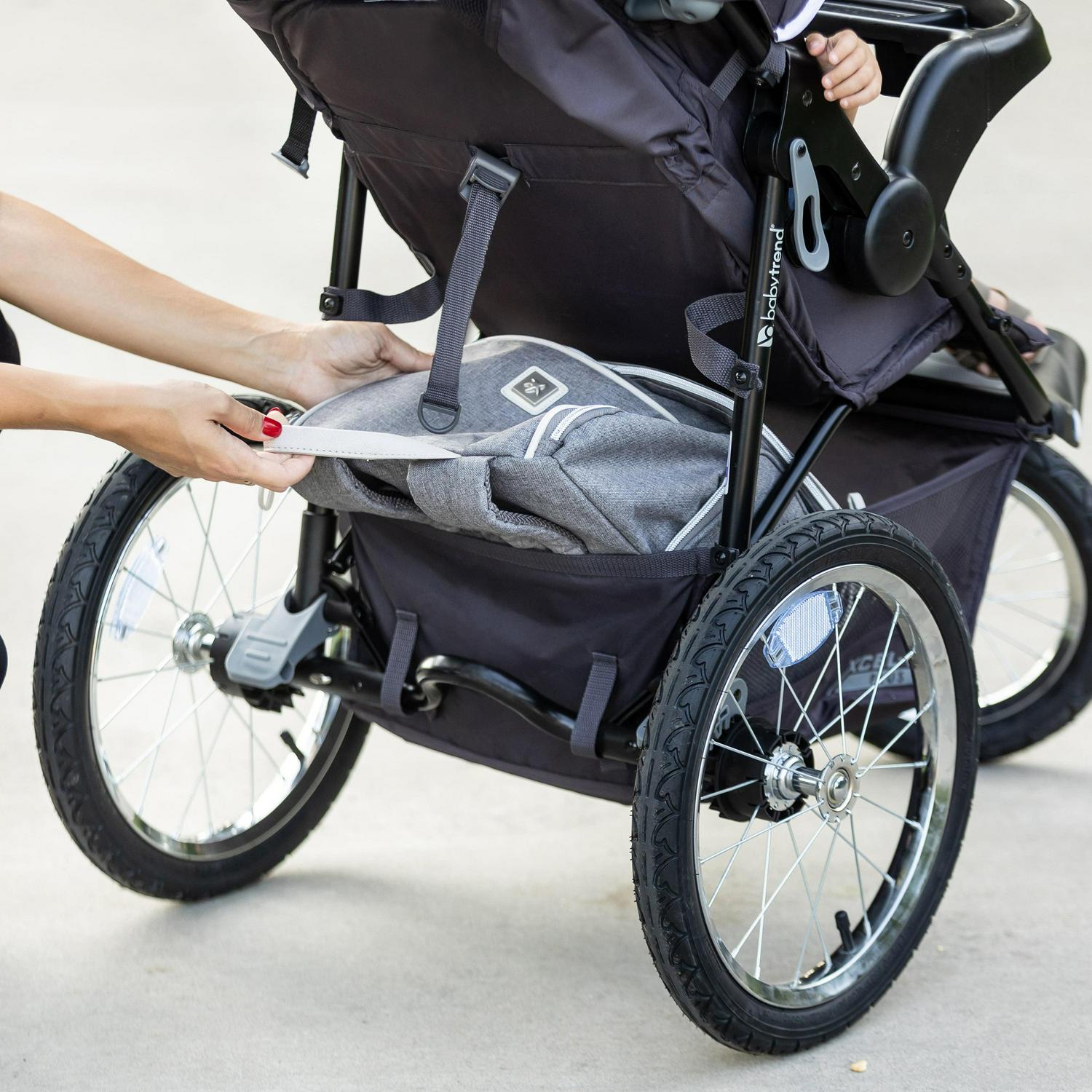 Baby Trend Xcel-R8 Plus Jogging Stroller with LED Lights. Liberty Grey