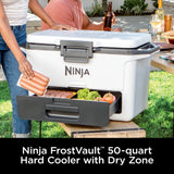 Ninja FrostVault 50qt Hard Cooler with Dry Zone, Gray, FB151GY
