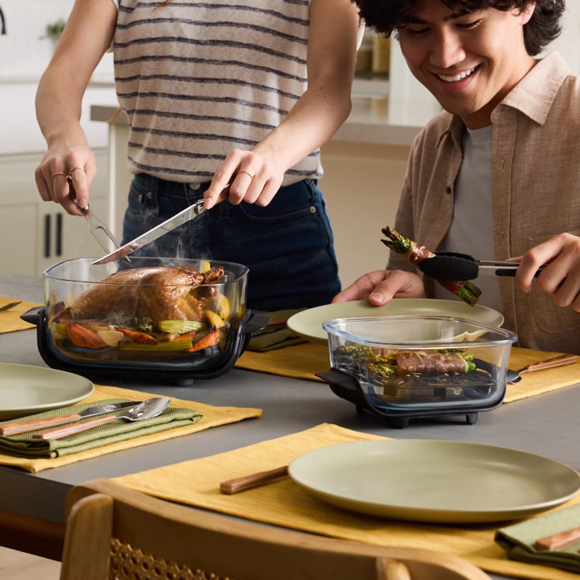 Ninja Crispi 4-in-1 Portable Glass Air Fryer Cooking System, 4-Qt & 6-Cup Containers, Cyberspace